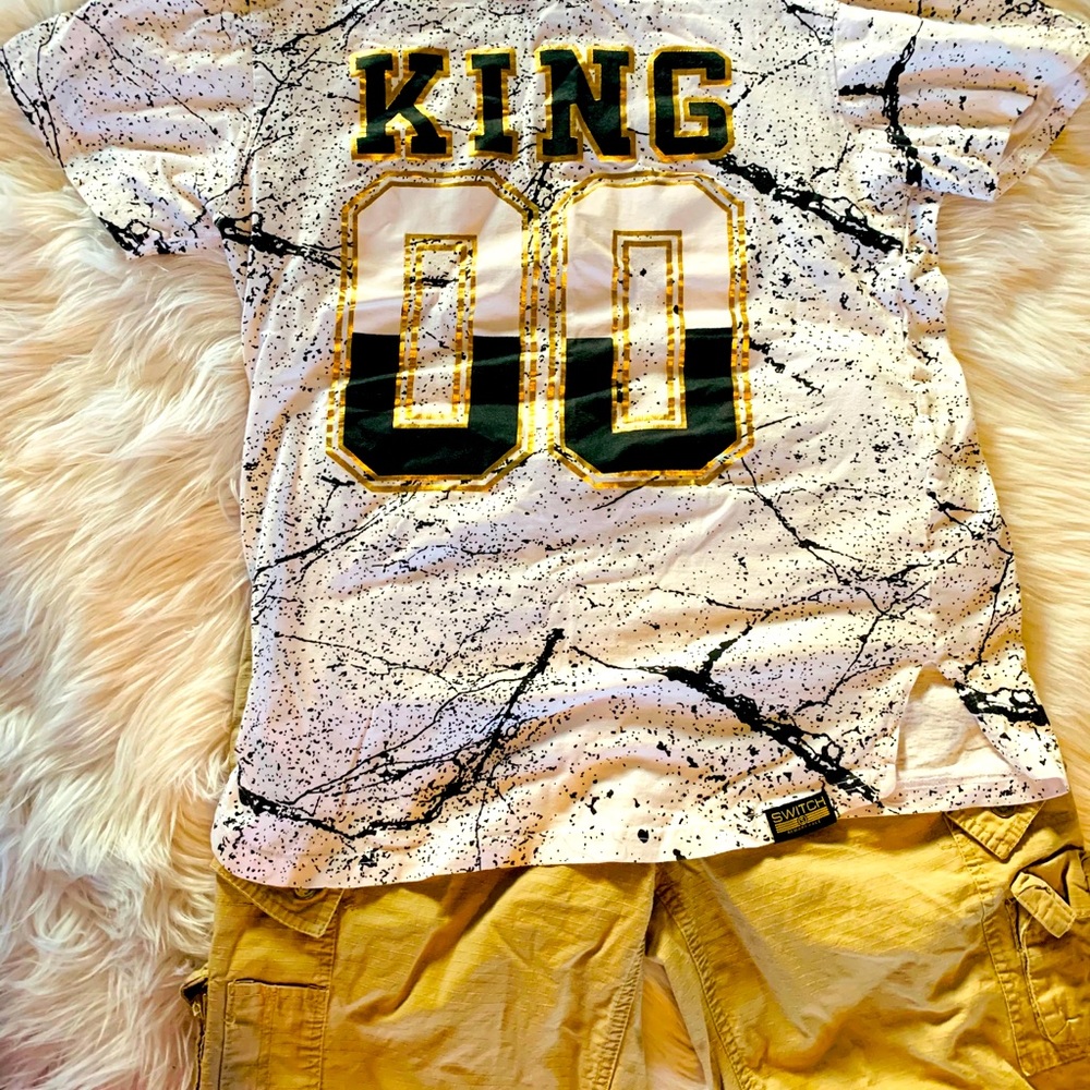 KING Shirt Splatter w/Gold Lettering